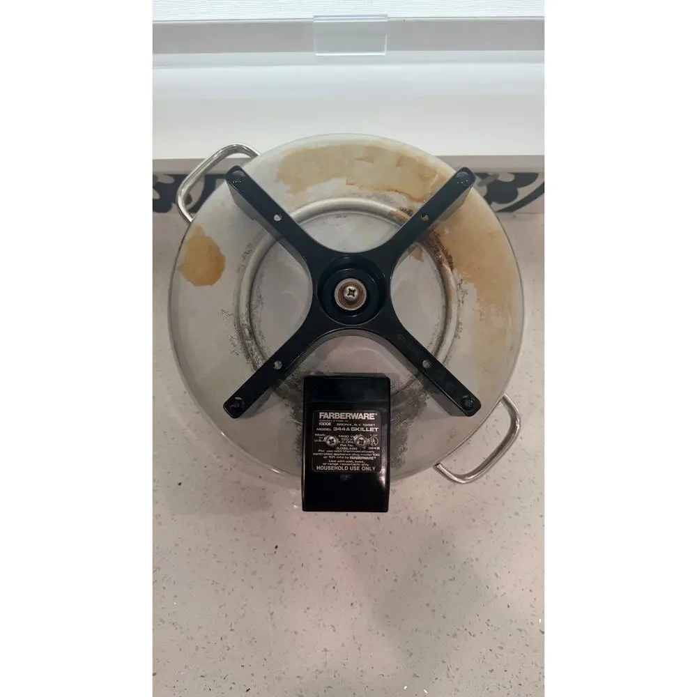Vintage Farberware 344A 12” Electric Skillet Steamer Dome Lid Cord USA